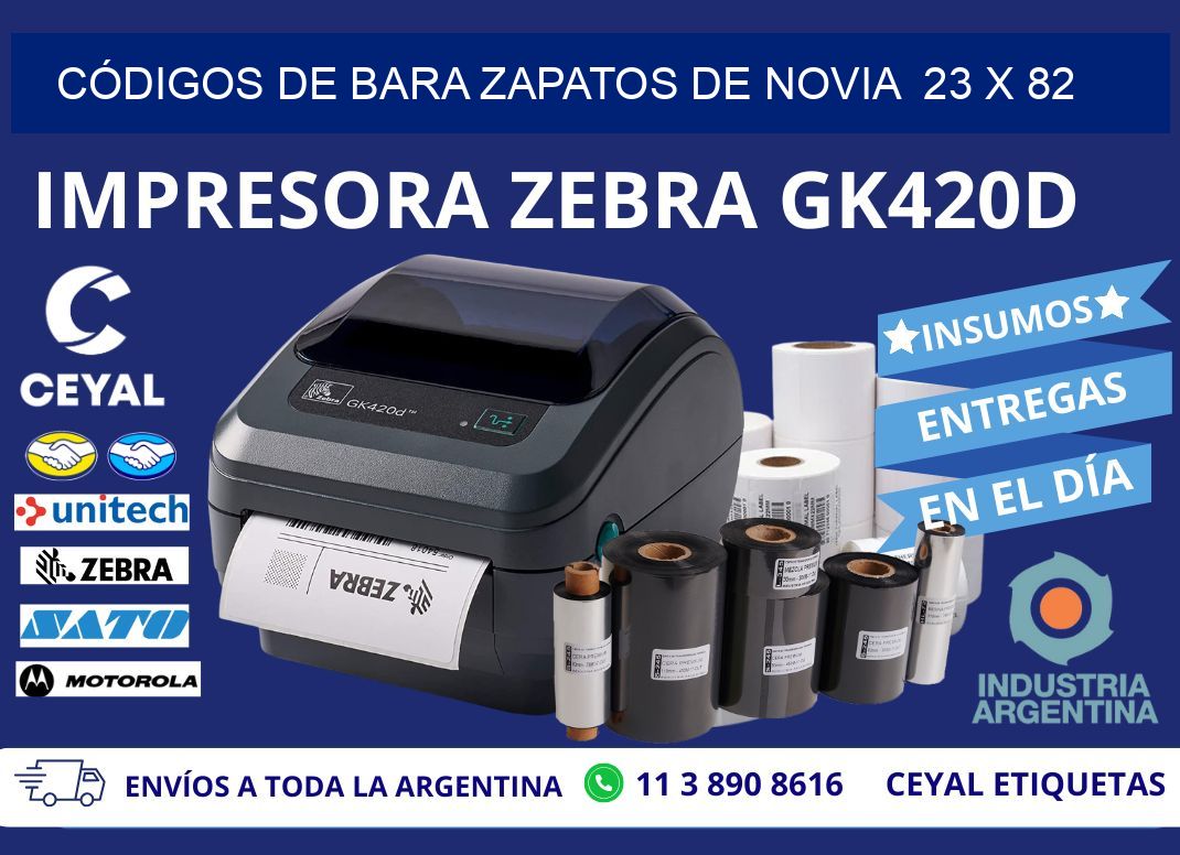 CÓDIGOS DE BARA ZAPATOS DE NOVIA  23 x 82