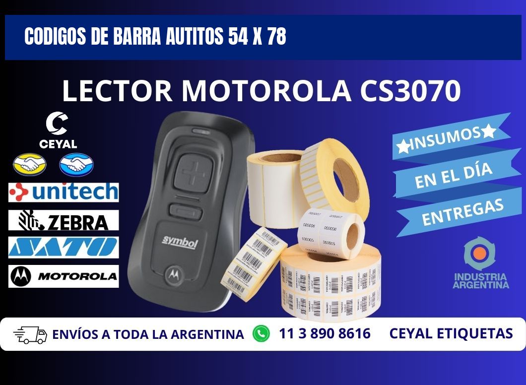 CODIGOS DE BARRA AUTITOS 54 x 78