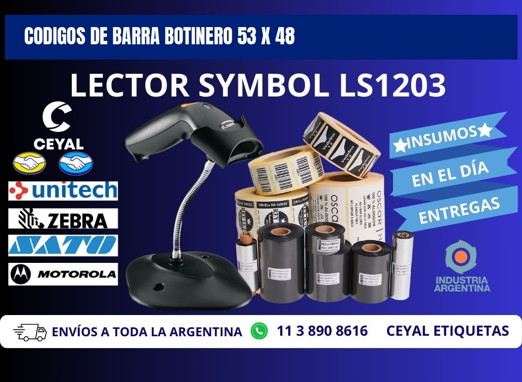 CODIGOS DE BARRA BOTINERO 53 x 48