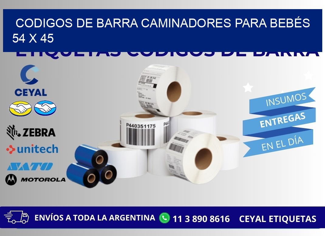 CODIGOS DE BARRA CAMINADORES PARA BEBÉS 54 x 45