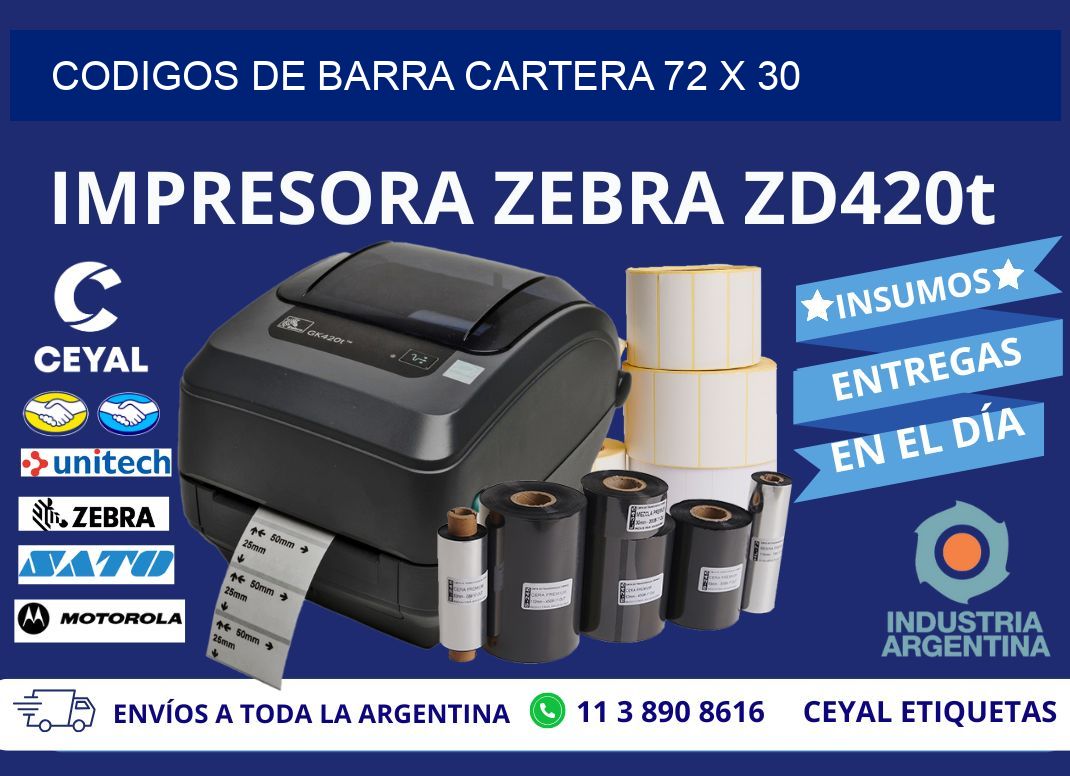 CODIGOS DE BARRA CARTERA 72 x 30