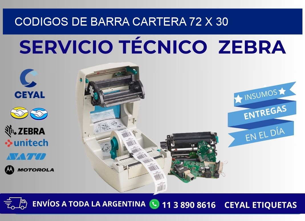 CODIGOS DE BARRA CARTERA 72 x 30