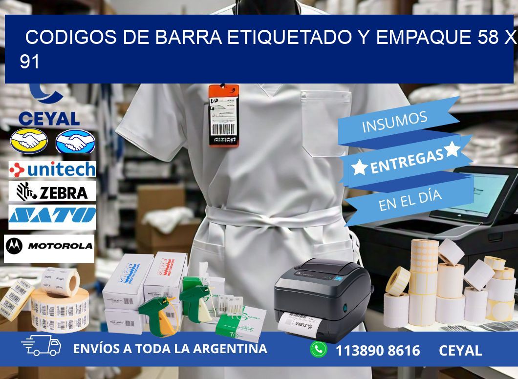 CODIGOS DE BARRA ETIQUETADO Y EMPAQUE 58 x 91
