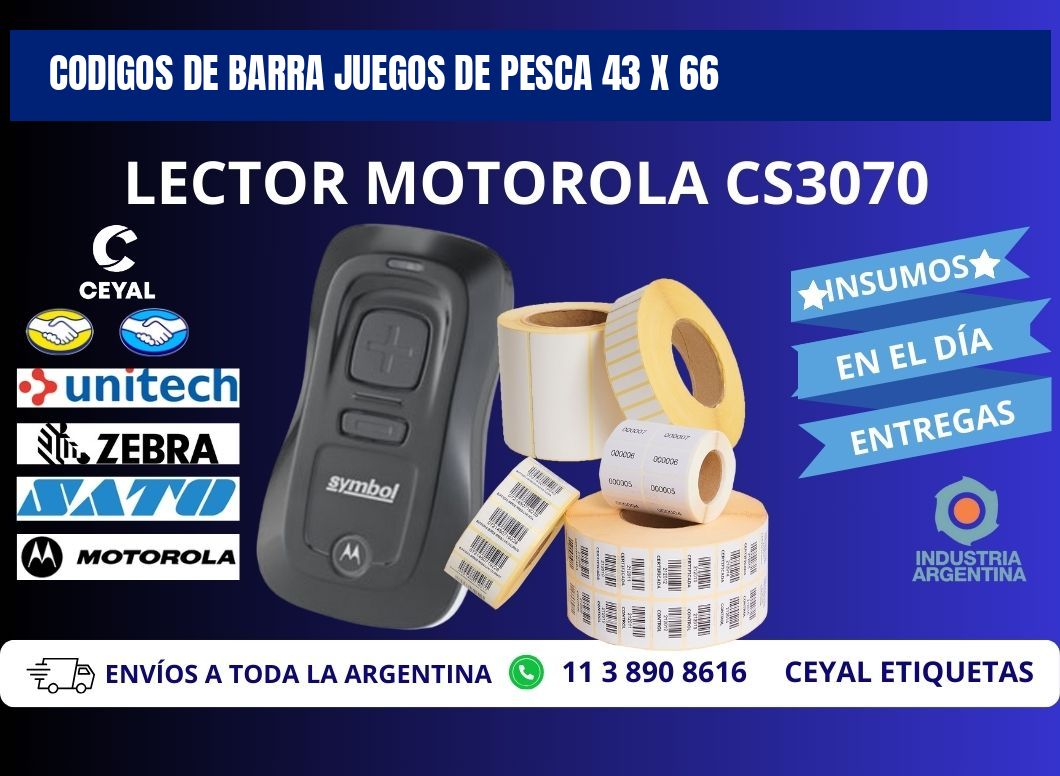 CODIGOS DE BARRA JUEGOS DE PESCA 43 x 66