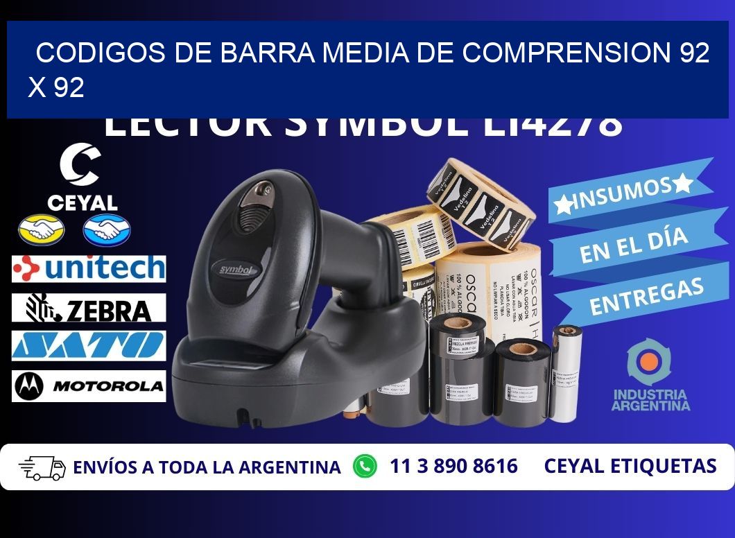 CODIGOS DE BARRA MEDIA DE COMPRENSION 92 x 92