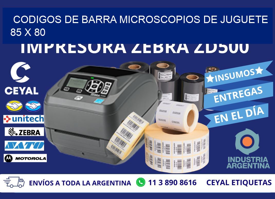 CODIGOS DE BARRA MICROSCOPIOS DE JUGUETE 85 x 80