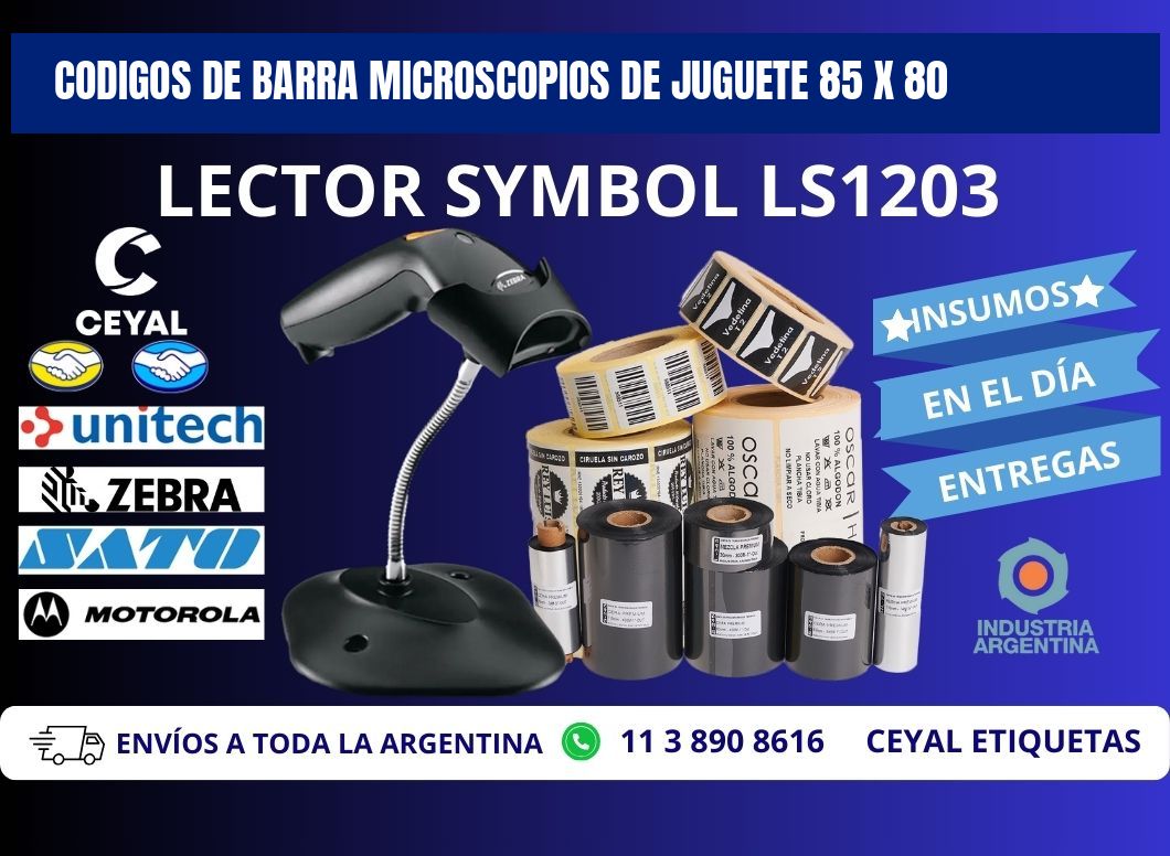 CODIGOS DE BARRA MICROSCOPIOS DE JUGUETE 85 x 80