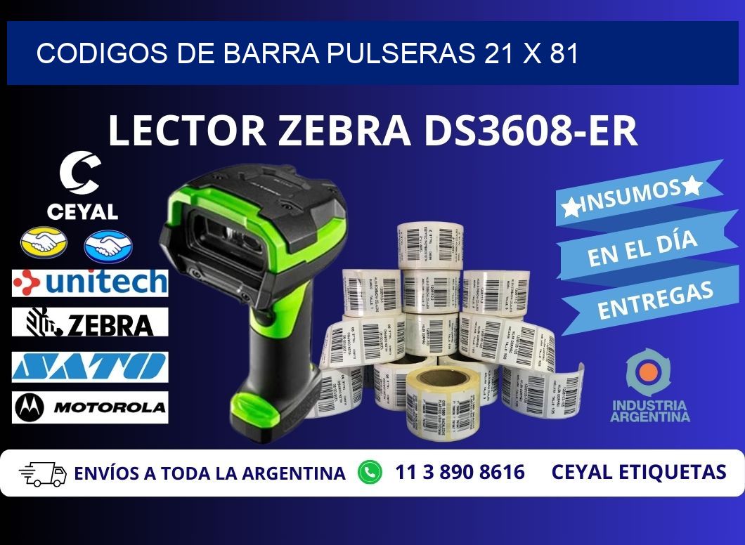 CODIGOS DE BARRA PULSERAS 21 x 81
