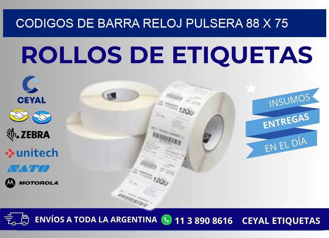 CODIGOS DE BARRA RELOJ PULSERA 88 x 75