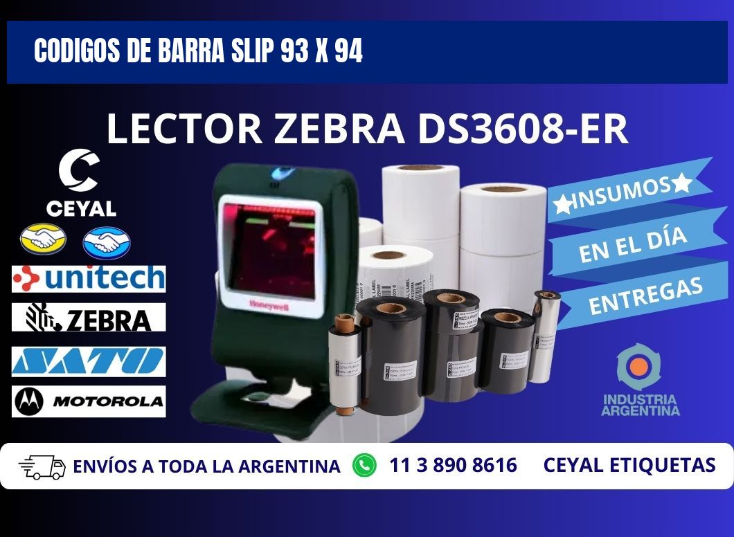 CODIGOS DE BARRA SLIP 93 x 94