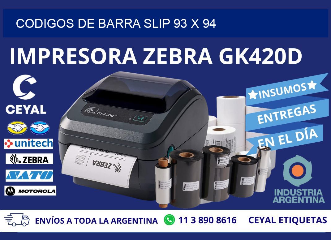 CODIGOS DE BARRA SLIP 93 x 94