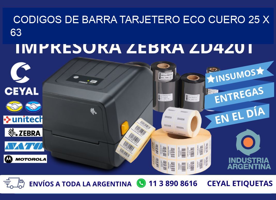 CODIGOS DE BARRA TARJETERO ECO CUERO 25 x 63