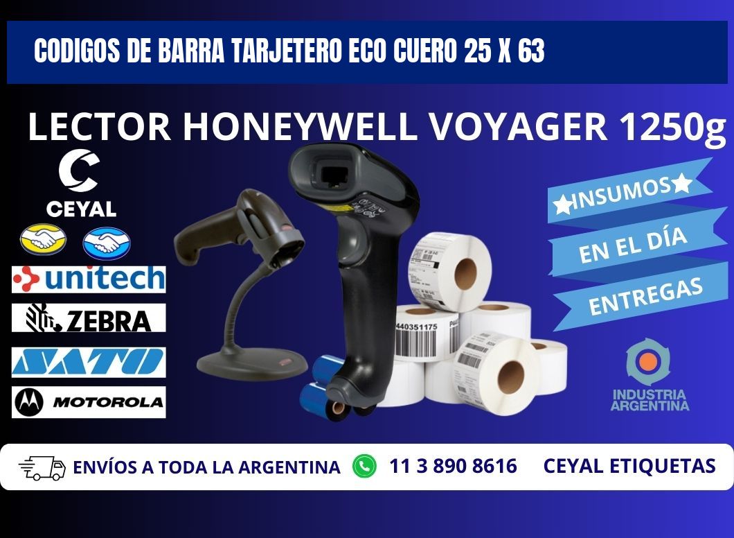CODIGOS DE BARRA TARJETERO ECO CUERO 25 x 63
