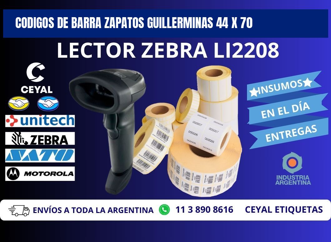 CODIGOS DE BARRA ZAPATOS GUILLERMINAS 44 x 70