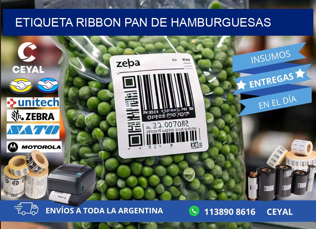 ETIQUETA RIBBON PAN DE HAMBURGUESAS