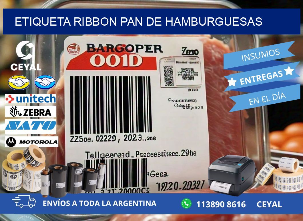 ETIQUETA RIBBON PAN DE HAMBURGUESAS