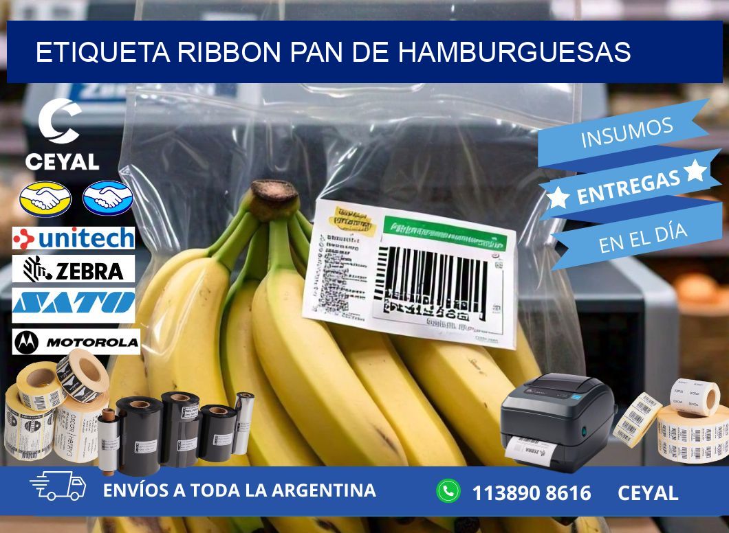 ETIQUETA RIBBON PAN DE HAMBURGUESAS