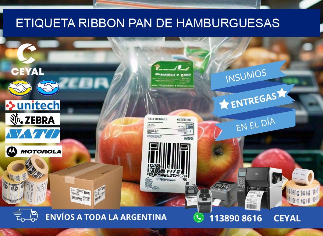 ETIQUETA RIBBON PAN DE HAMBURGUESAS