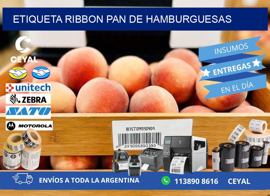 ETIQUETA RIBBON PAN DE HAMBURGUESAS