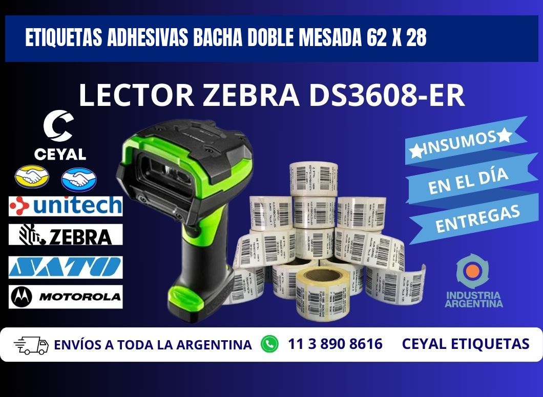 ETIQUETAS ADHESIVAS BACHA DOBLE MESADA 62 x 28