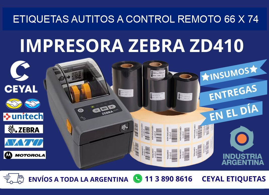 ETIQUETAS AUTITOS A CONTROL REMOTO 66 x 74