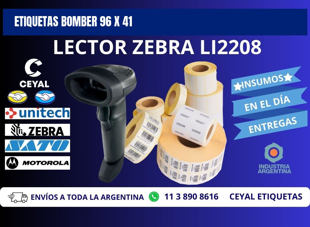 ETIQUETAS BOMBER 96 x 41