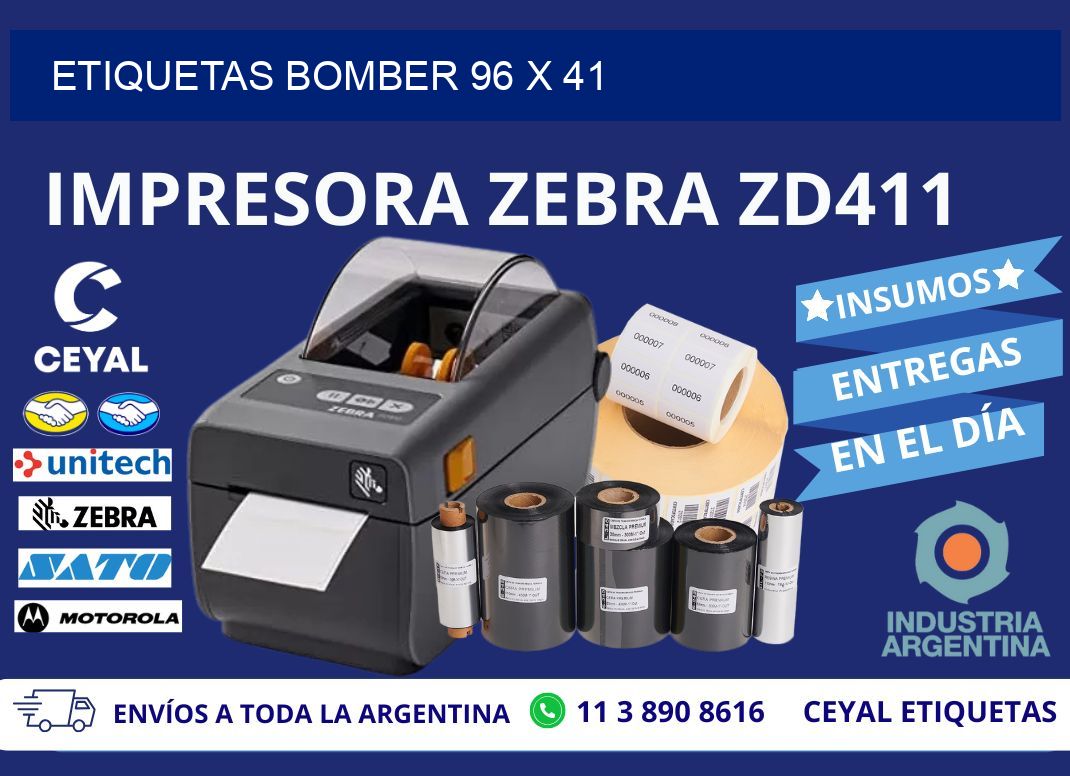 ETIQUETAS BOMBER 96 x 41