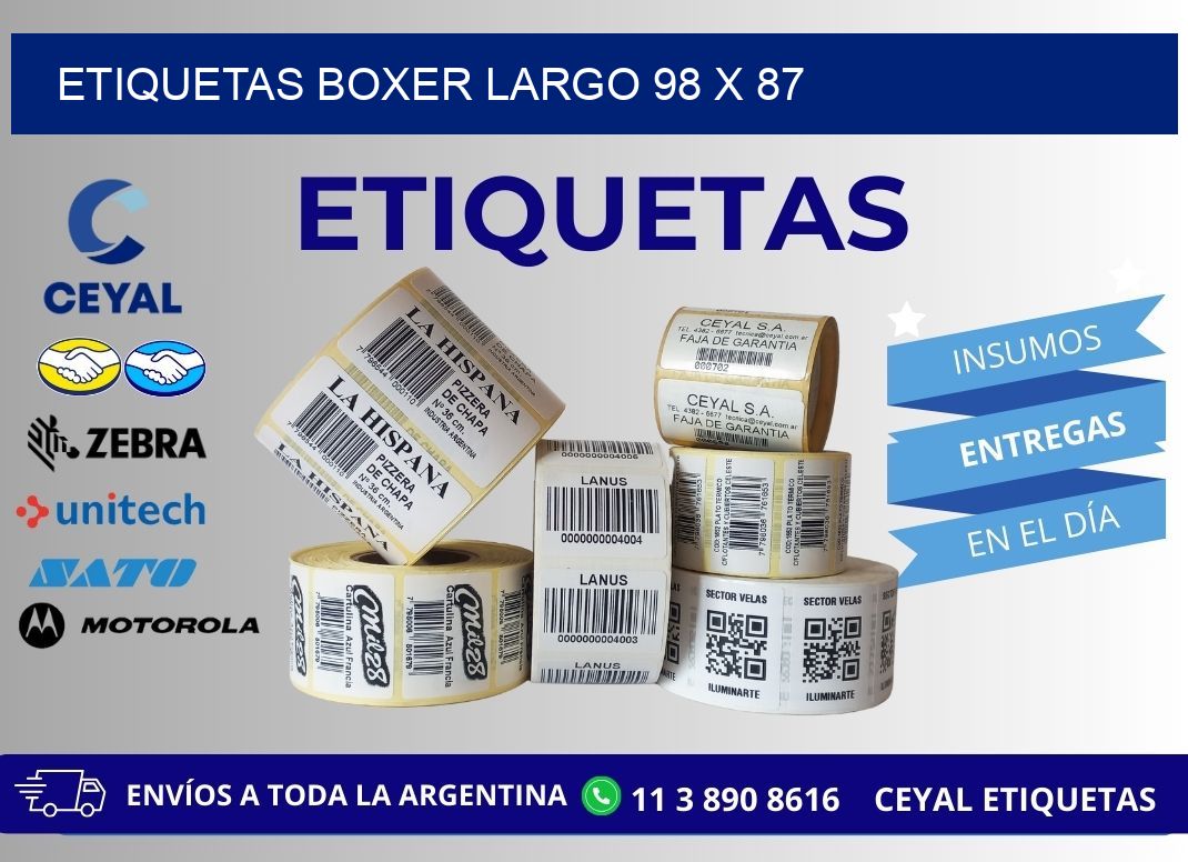 ETIQUETAS BOXER LARGO 98 x 87