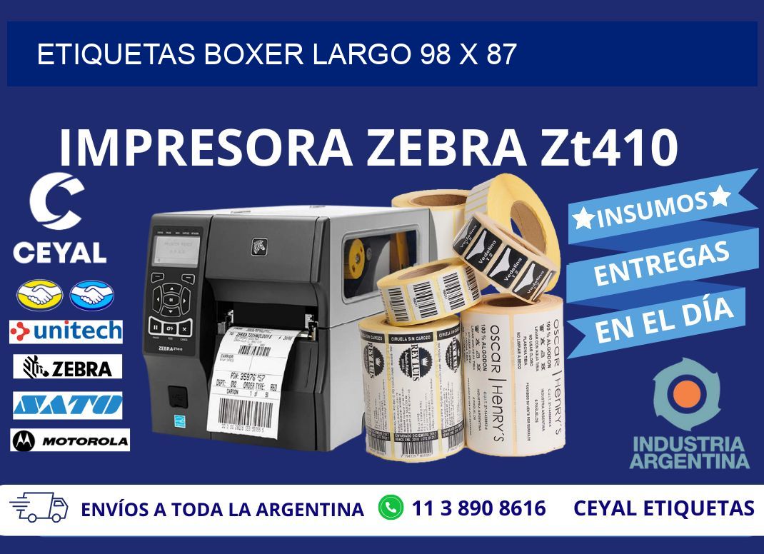 ETIQUETAS BOXER LARGO 98 x 87