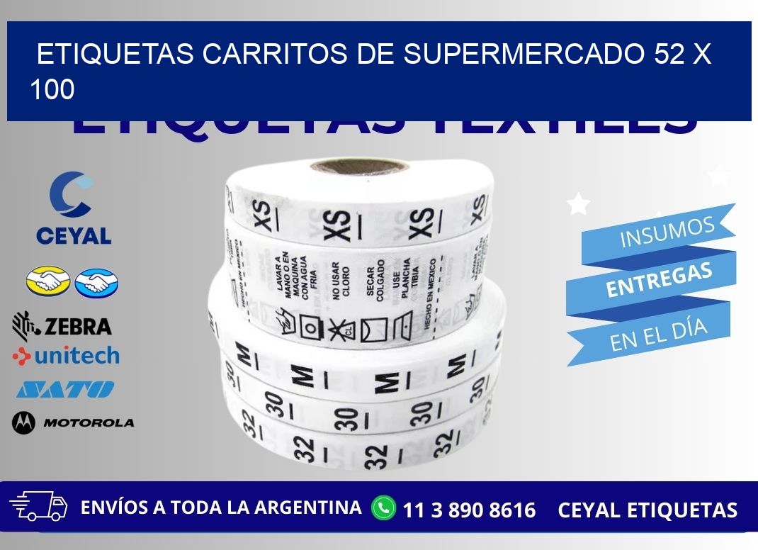 ETIQUETAS CARRITOS DE SUPERMERCADO 52 x 100