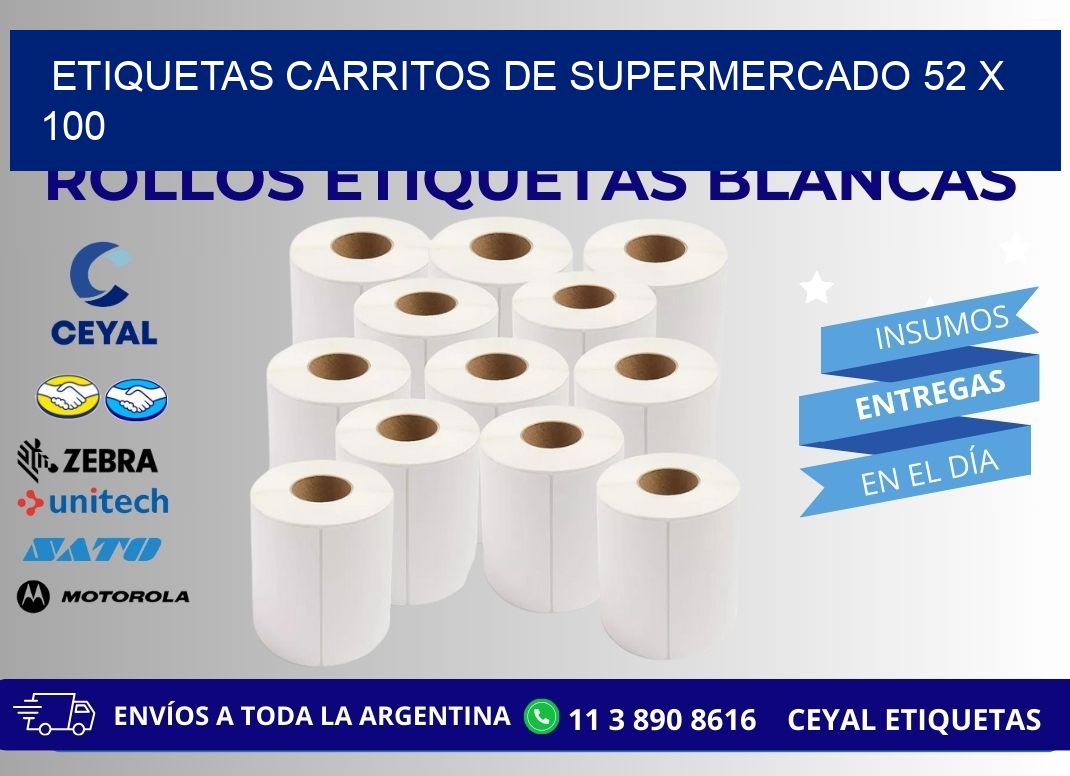 ETIQUETAS CARRITOS DE SUPERMERCADO 52 x 100
