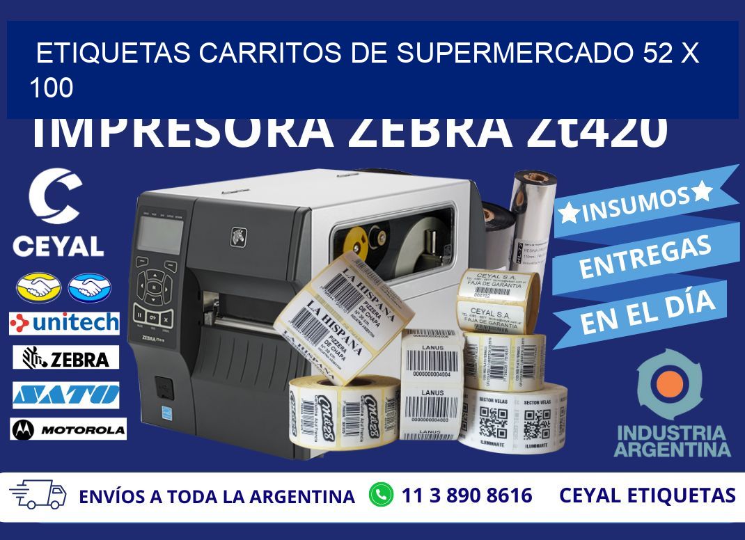 ETIQUETAS CARRITOS DE SUPERMERCADO 52 x 100