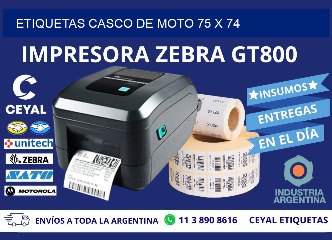 ETIQUETAS CASCO DE MOTO 75 x 74