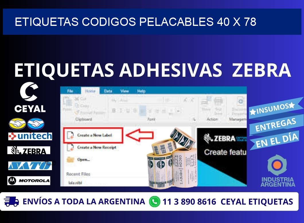 ETIQUETAS CODIGOS PELACABLES 40 x 78