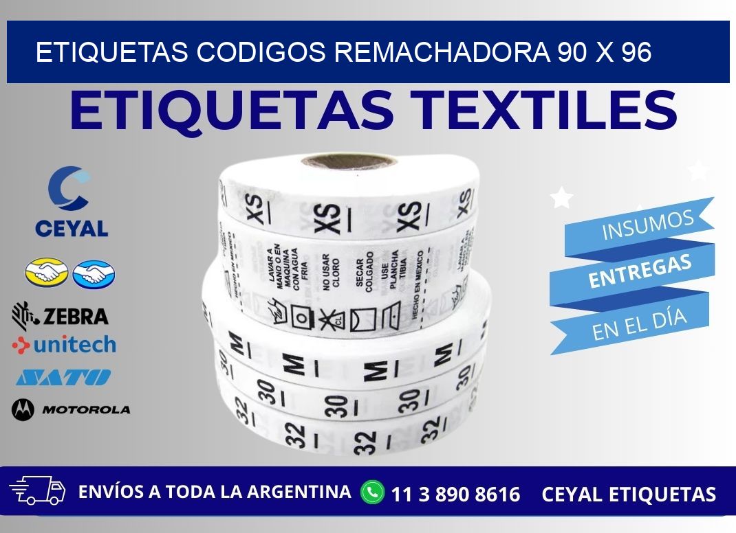 ETIQUETAS CODIGOS REMACHADORA 90 x 96