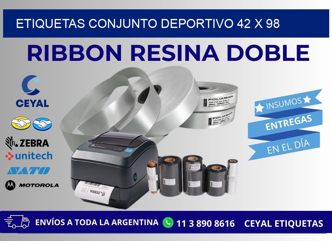 ETIQUETAS CONJUNTO DEPORTIVO 42 x 98