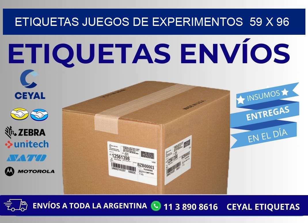 ETIQUETAS JUEGOS DE EXPERIMENTOS  59 x 96