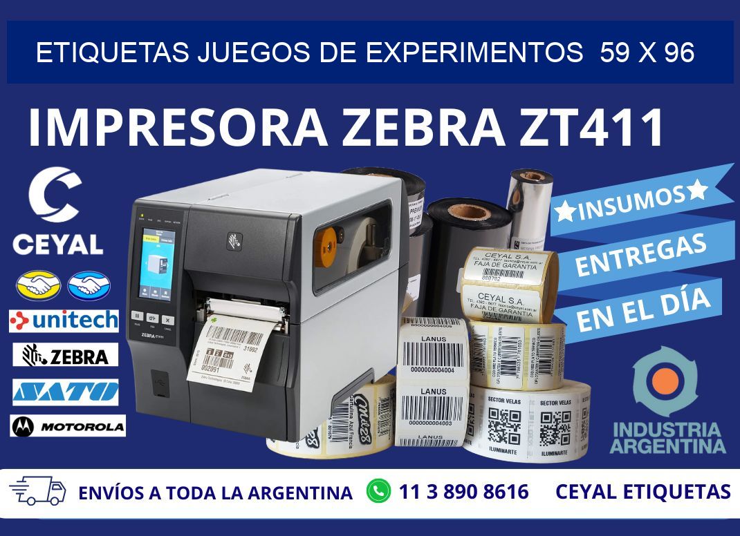 ETIQUETAS JUEGOS DE EXPERIMENTOS  59 x 96