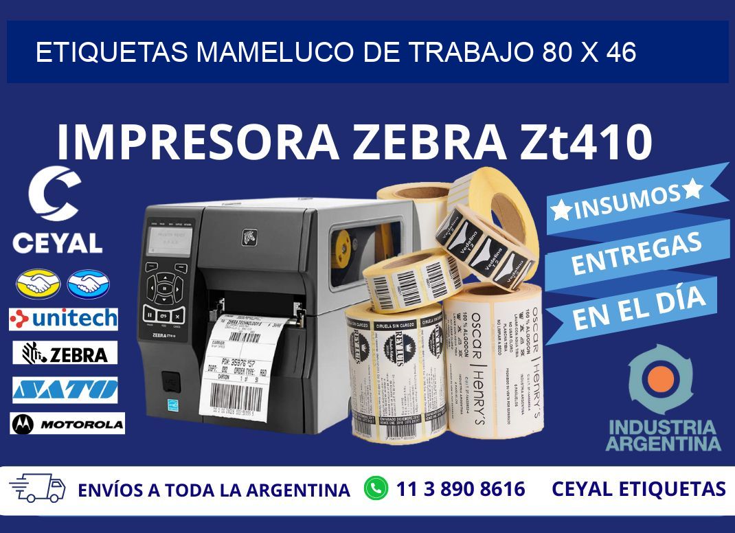 ETIQUETAS MAMELUCO DE TRABAJO 80 x 46