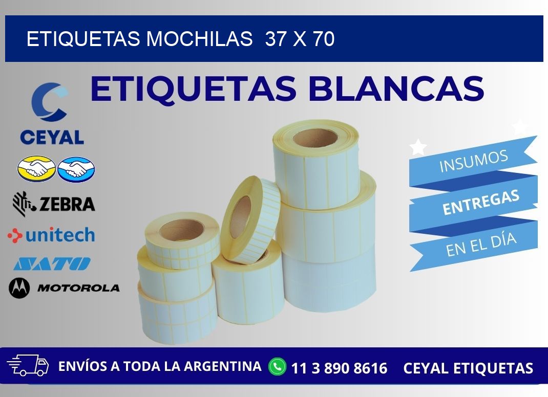 ETIQUETAS MOCHILAS  37 x 70