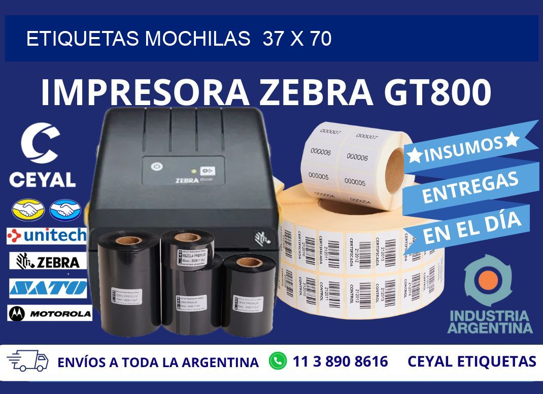 ETIQUETAS MOCHILAS  37 x 70