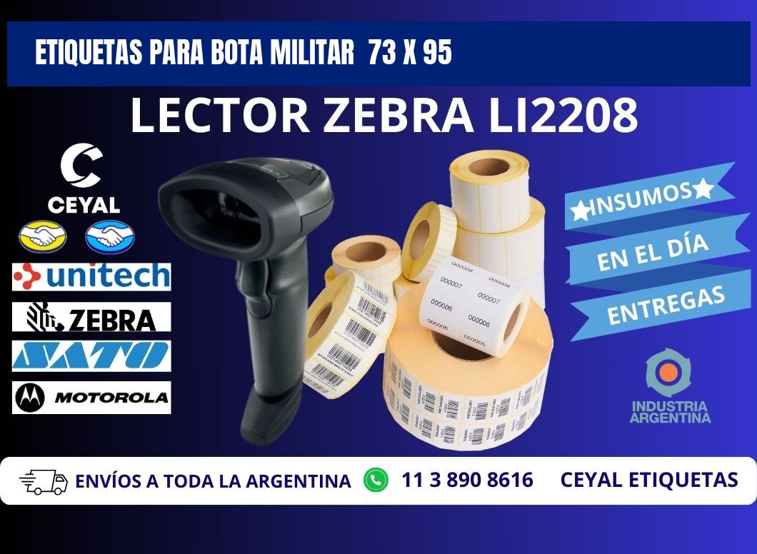 ETIQUETAS PARA BOTA MILITAR  73 x 95