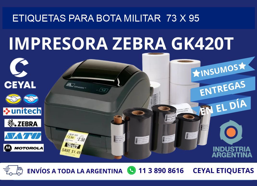 ETIQUETAS PARA BOTA MILITAR  73 x 95