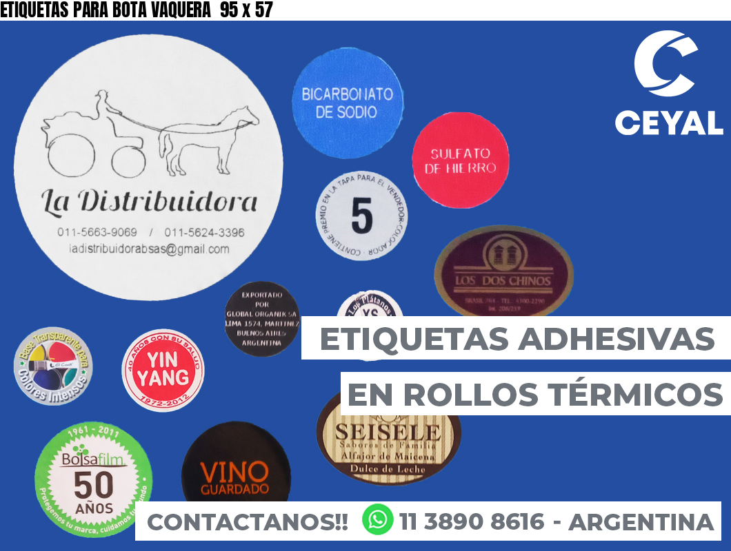 ETIQUETAS PARA BOTA VAQUERA  95 x 57