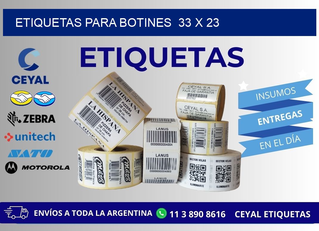 ETIQUETAS PARA BOTINES  33 x 23