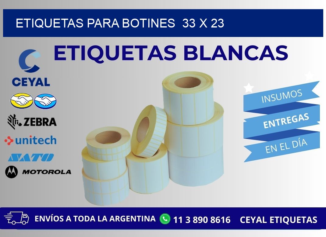 ETIQUETAS PARA BOTINES  33 x 23