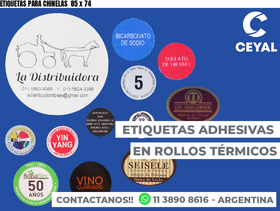 ETIQUETAS PARA CHINELAS  85 x 74