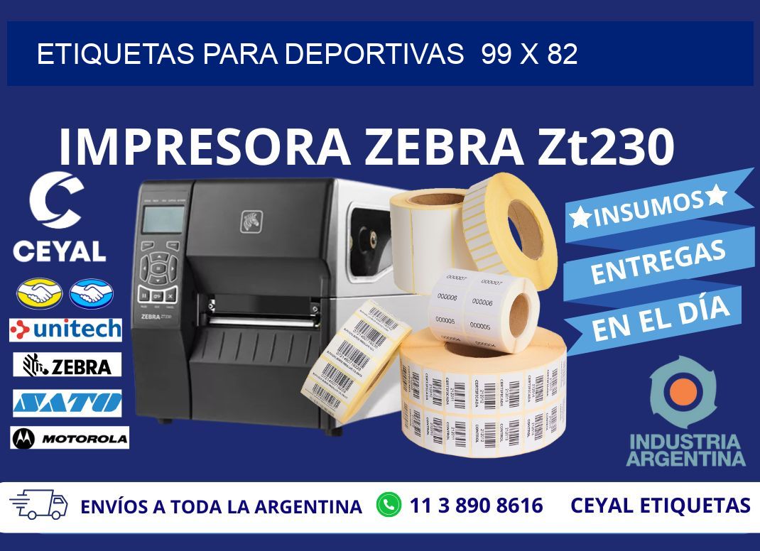 ETIQUETAS PARA DEPORTIVAS  99 x 82