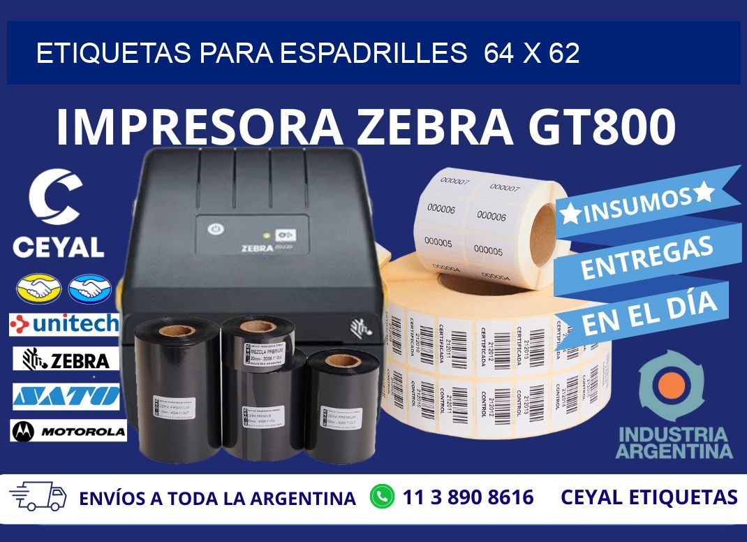 ETIQUETAS PARA ESPADRILLES  64 x 62