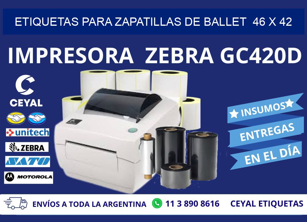ETIQUETAS PARA ZAPATILLAS DE BALLET  46 x 42